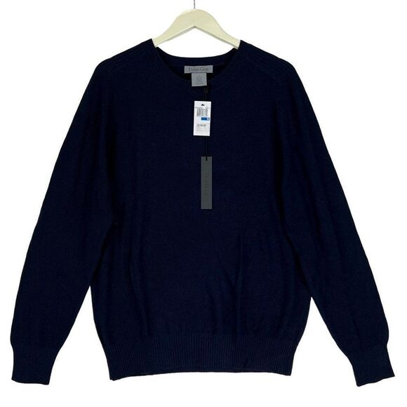 NWT Dylan Gray Men’s Navy Wool Crewneck Sweater US XL Soft Classic Pullover - Picture 1 of 6